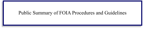 public summary of FOIA procedures and guidelins